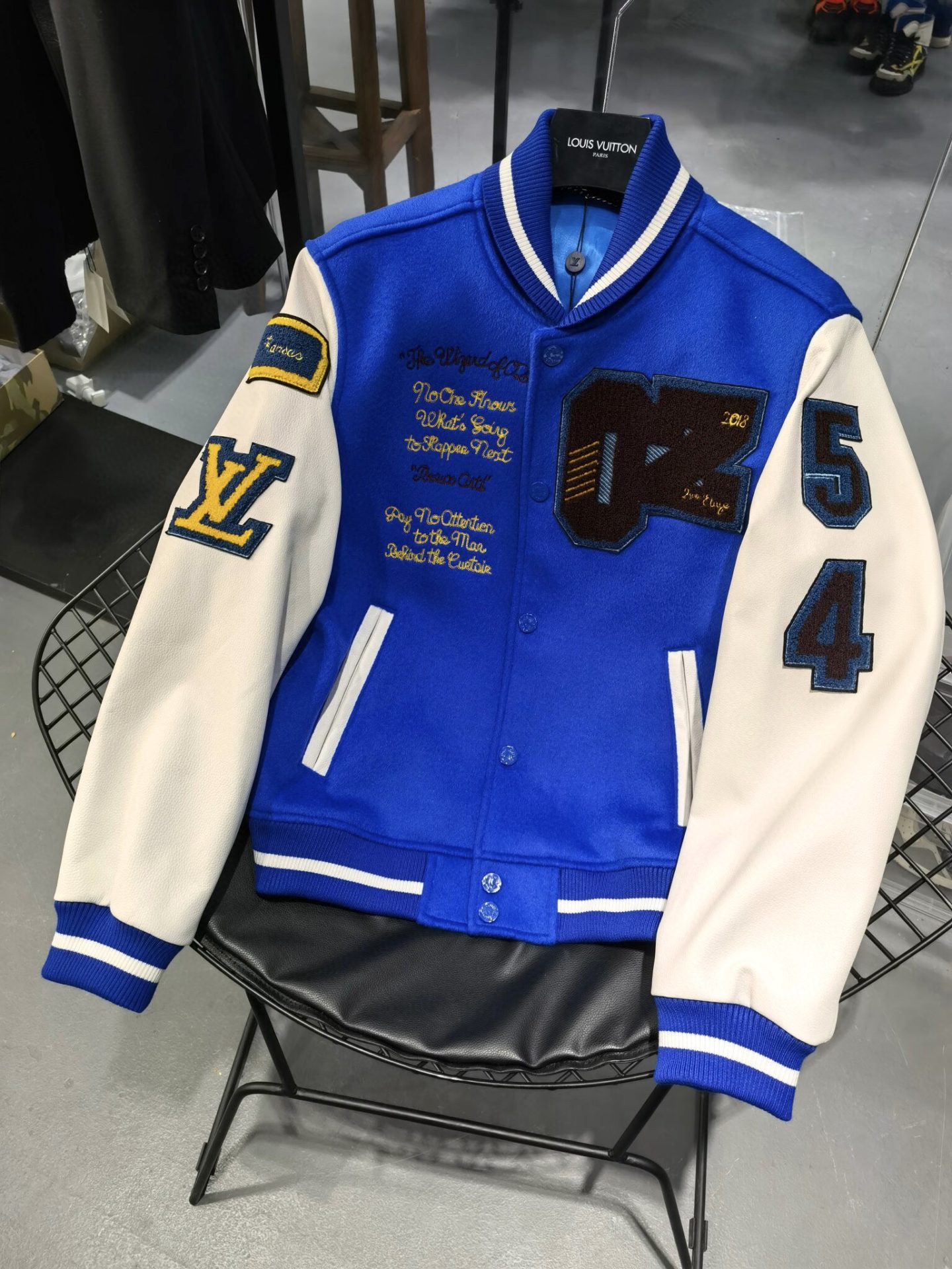 Louis Vuitton Oz Varsity Jacket (SS19) Blue/White Men's - SS19 - GB