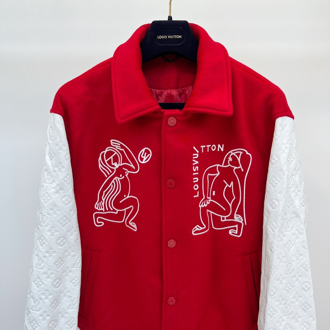 Louis Vuitton Varsity Red Jacket Men's Clothes #126 - Shop The