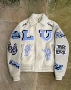 LV AW22 Creme White Bunny Varsity Letterman College Jacket photo review